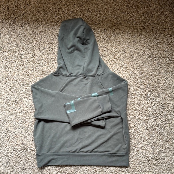Green Hooded Sweatshirt with Logo - Picture 3 of 3